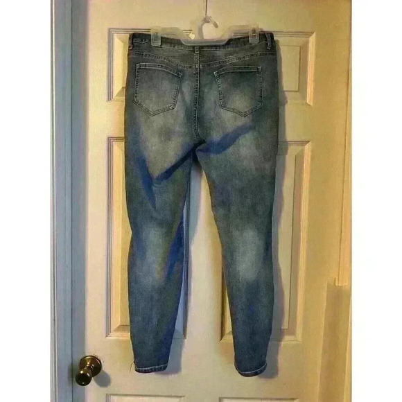 Candies Moto Skinny Jeans Size 11 Juniors Y2K Pink Moto Stripe Zip Ankle - Picture 8 of 8